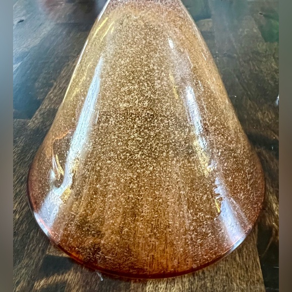 Set of 3 Amber Gold Bubble Martini Glasses Hand-Blown Cocktail Bar - Picture 2 of 8